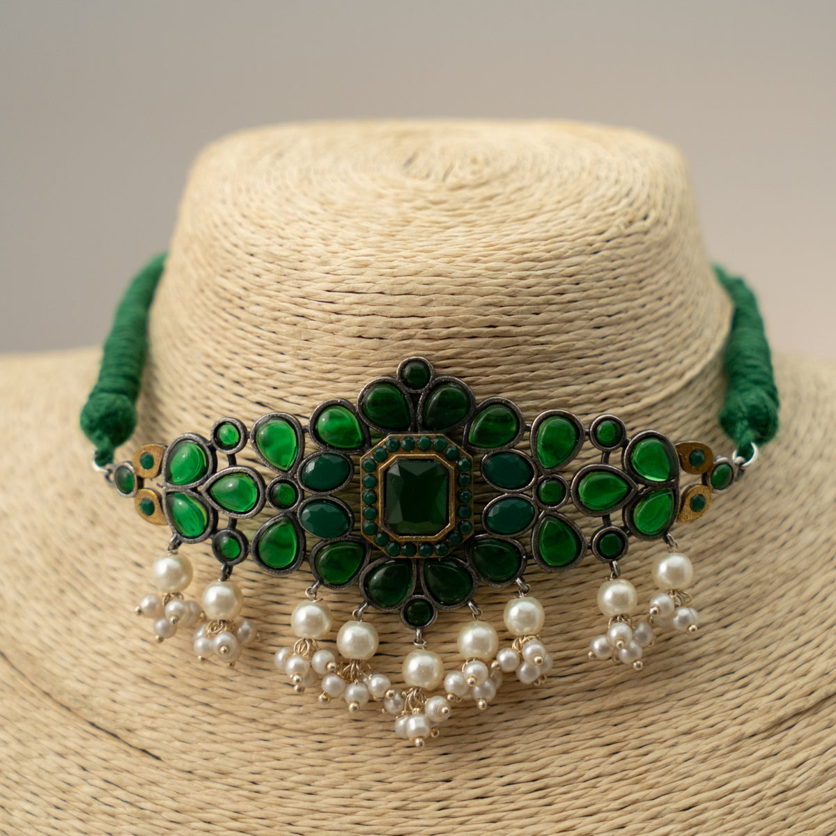 SHYLA BIJOUX PREMIUM AND EXCLUSIVE RUSTIC FINISH CHOKER WITH EARRINGS CH134