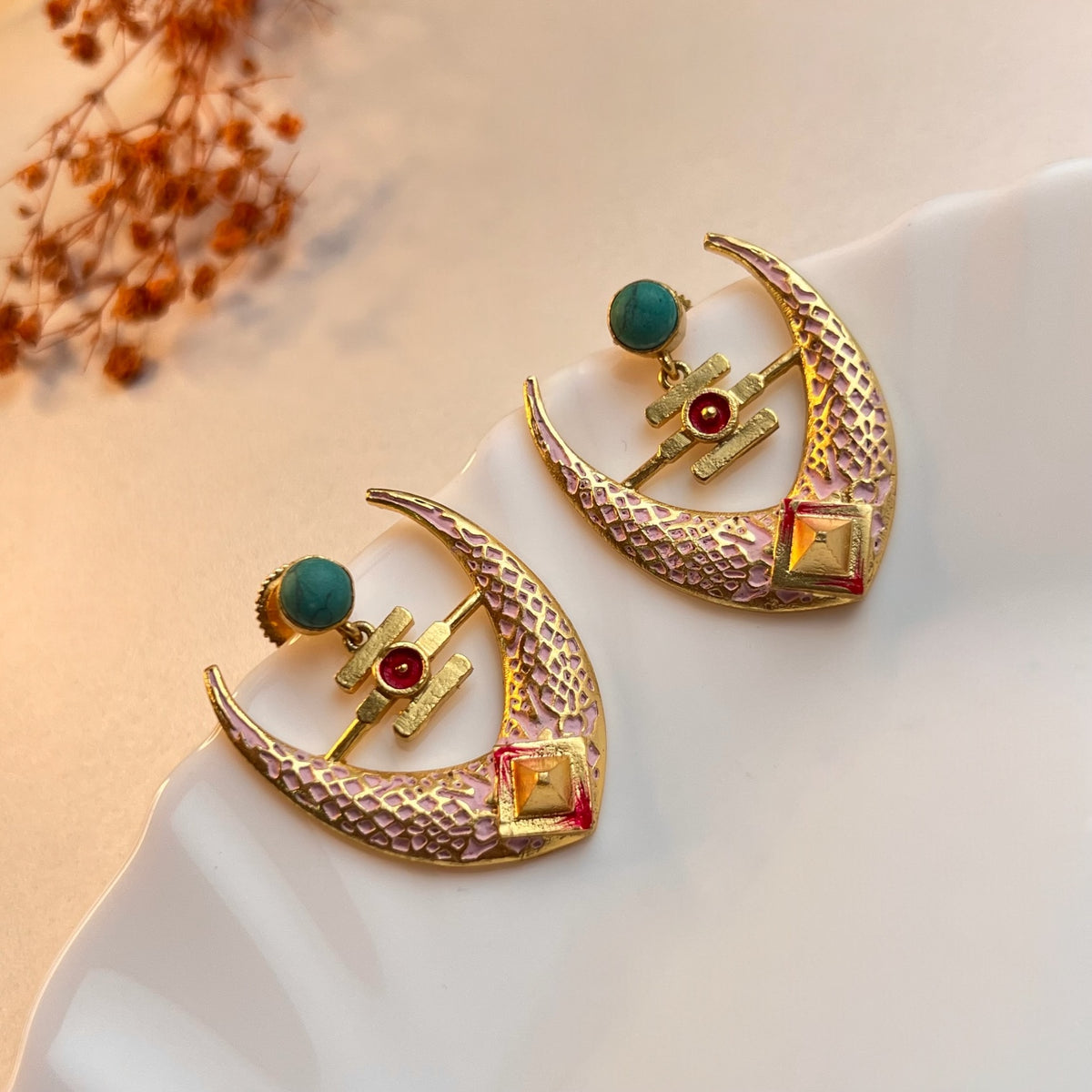 NIROSHA SEMI HANDMADE ANTIQUE EARRING/ DANGLER ER312