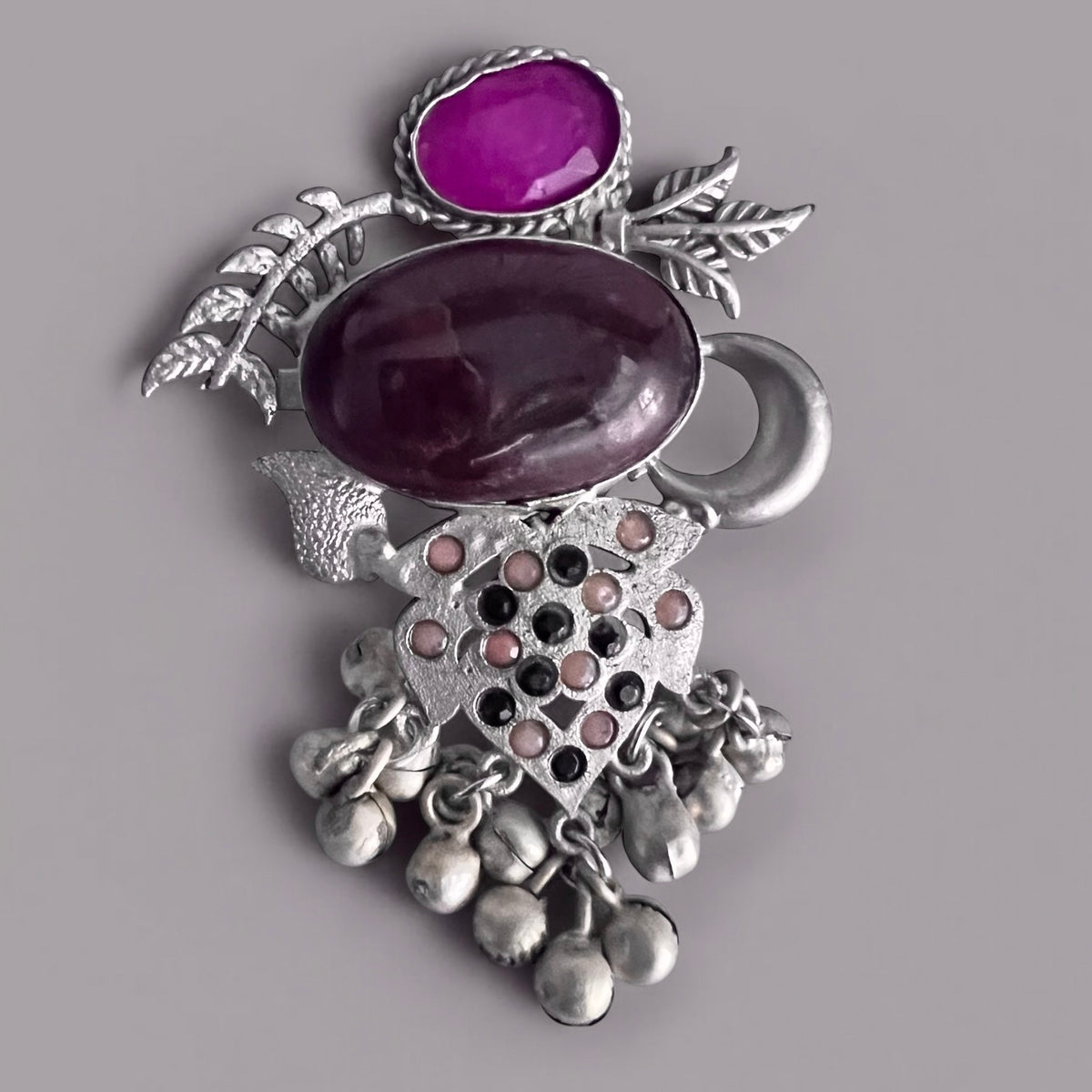 NATALIA PREMIUM HANDMADE NATURAL STONES SILVER POLISH RING R60 DESIGN 5