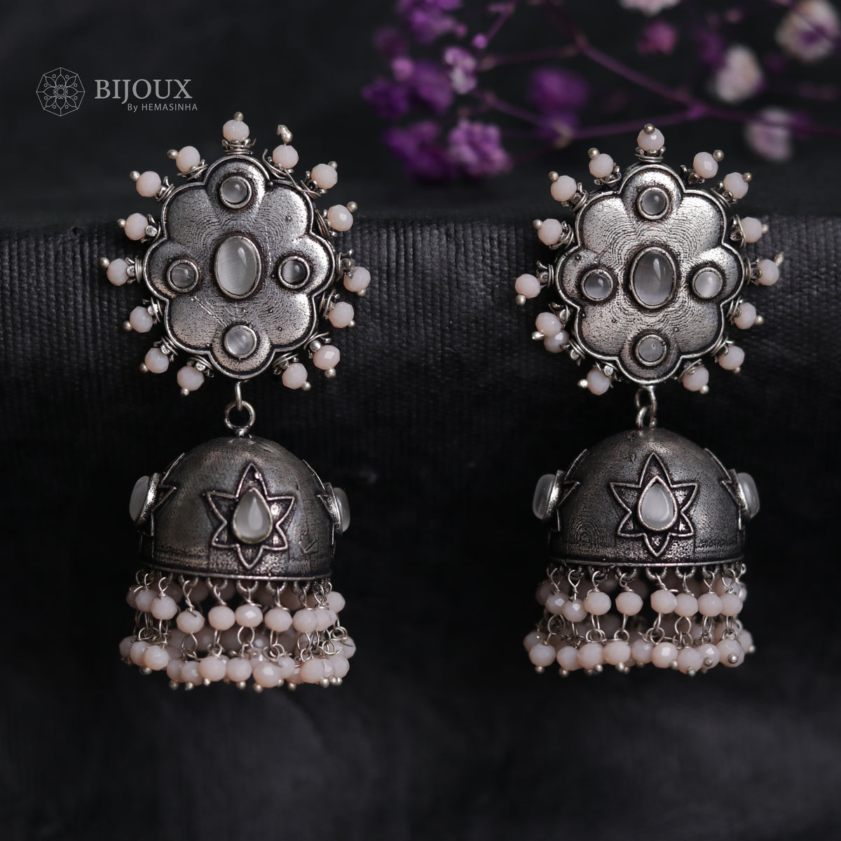 OXIDIZED TWIST SEMI-HANDMADE JHUMKAS ER32