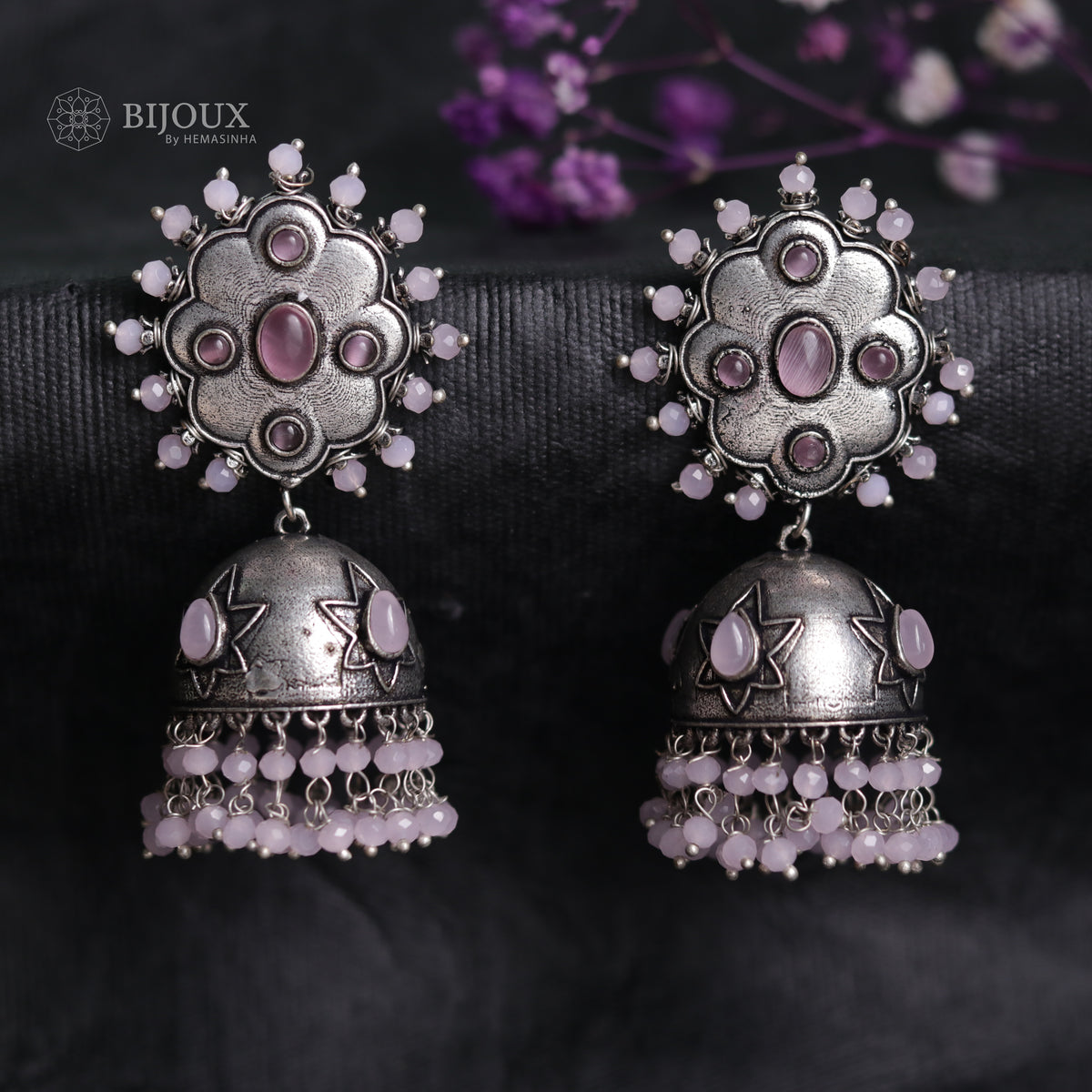 OXIDIZED TWIST SEMI-HANDMADE JHUMKAS ER32