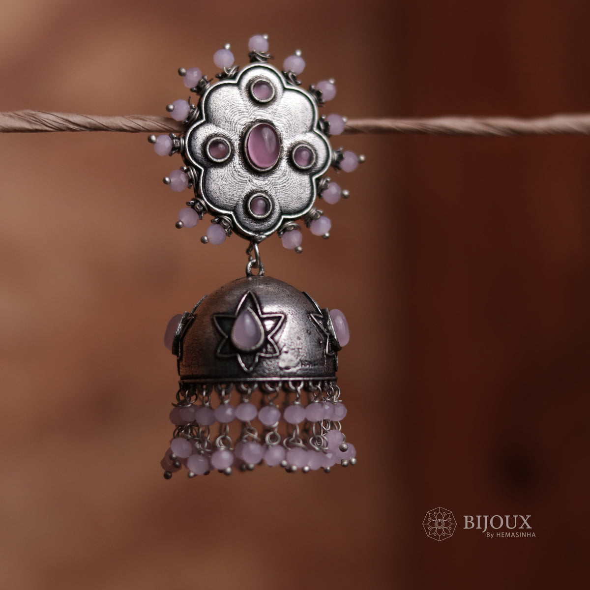 OXIDIZED TWIST SEMI-HANDMADE JHUMKAS ER32