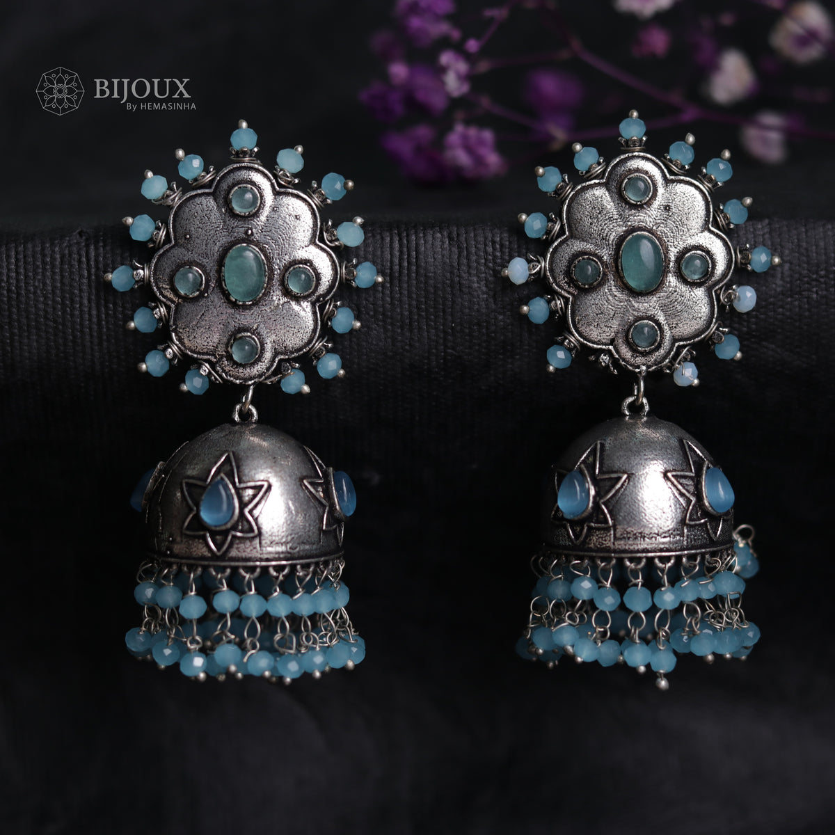 OXIDIZED TWIST SEMI-HANDMADE JHUMKAS ER32
