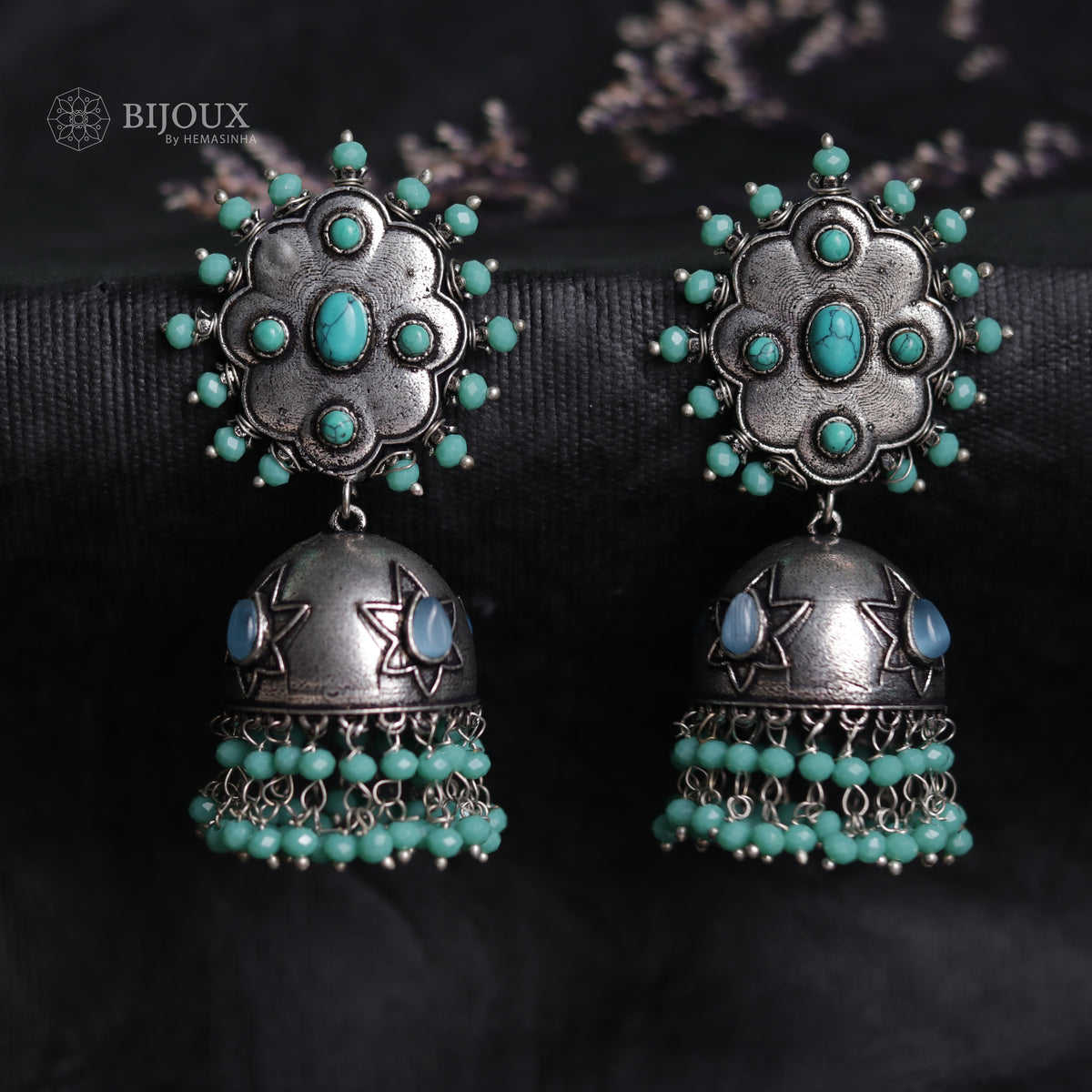OXIDIZED TWIST SEMI-HANDMADE JHUMKAS ER32