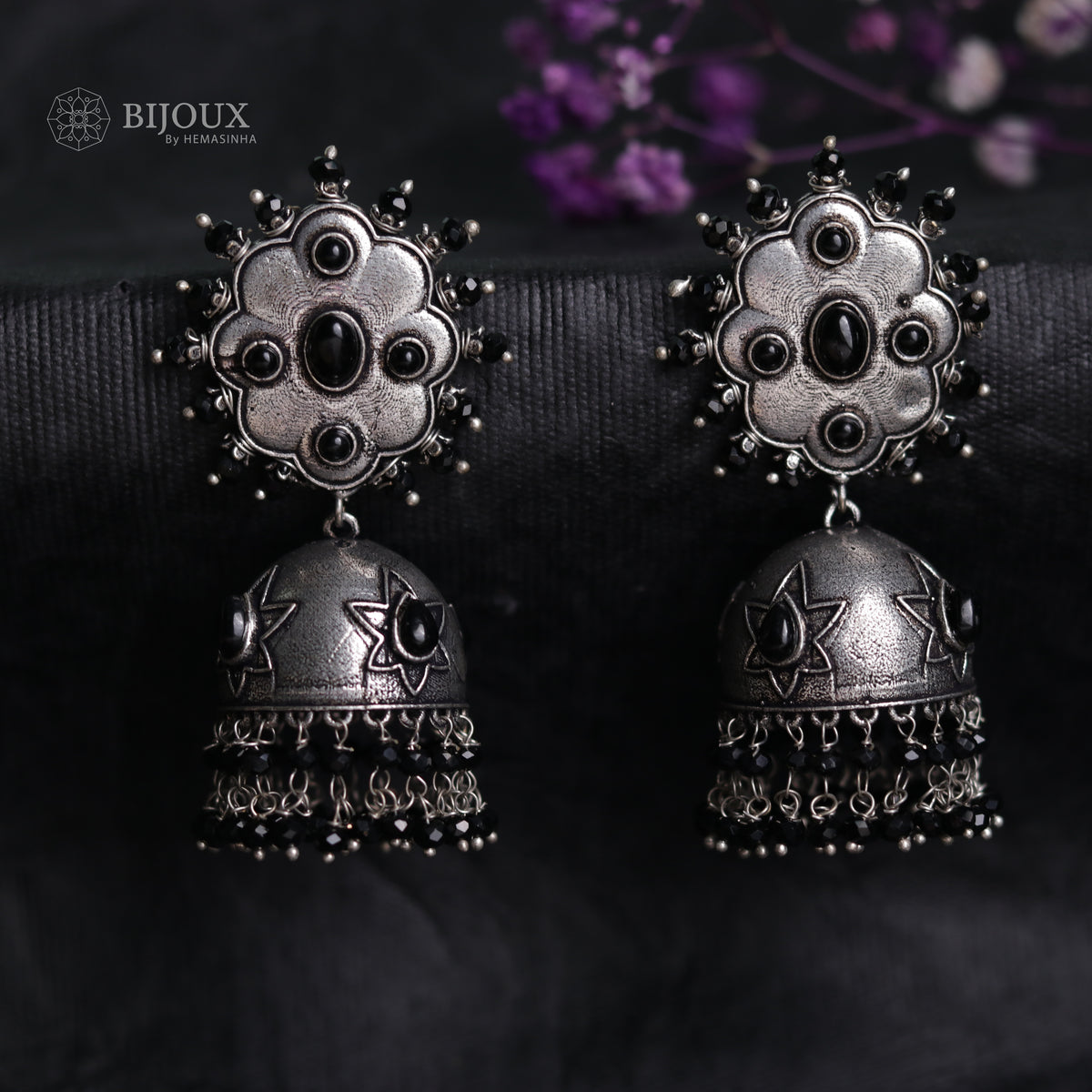 OXIDIZED TWIST SEMI-HANDMADE JHUMKAS ER32