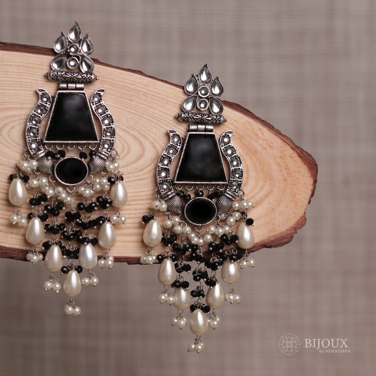 SHREYA CLASSIC SEMI-HANDMADE MONALISA STONE  EARRINGS ER35
