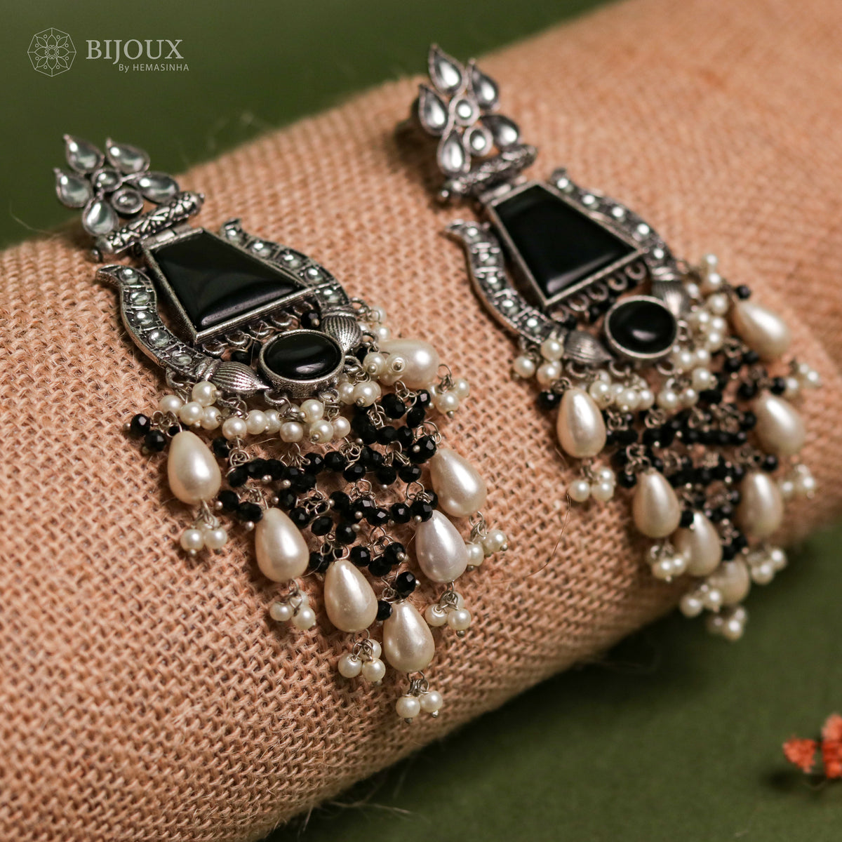 SHREYA CLASSIC SEMI-HANDMADE MONALISA STONE  EARRINGS ER35