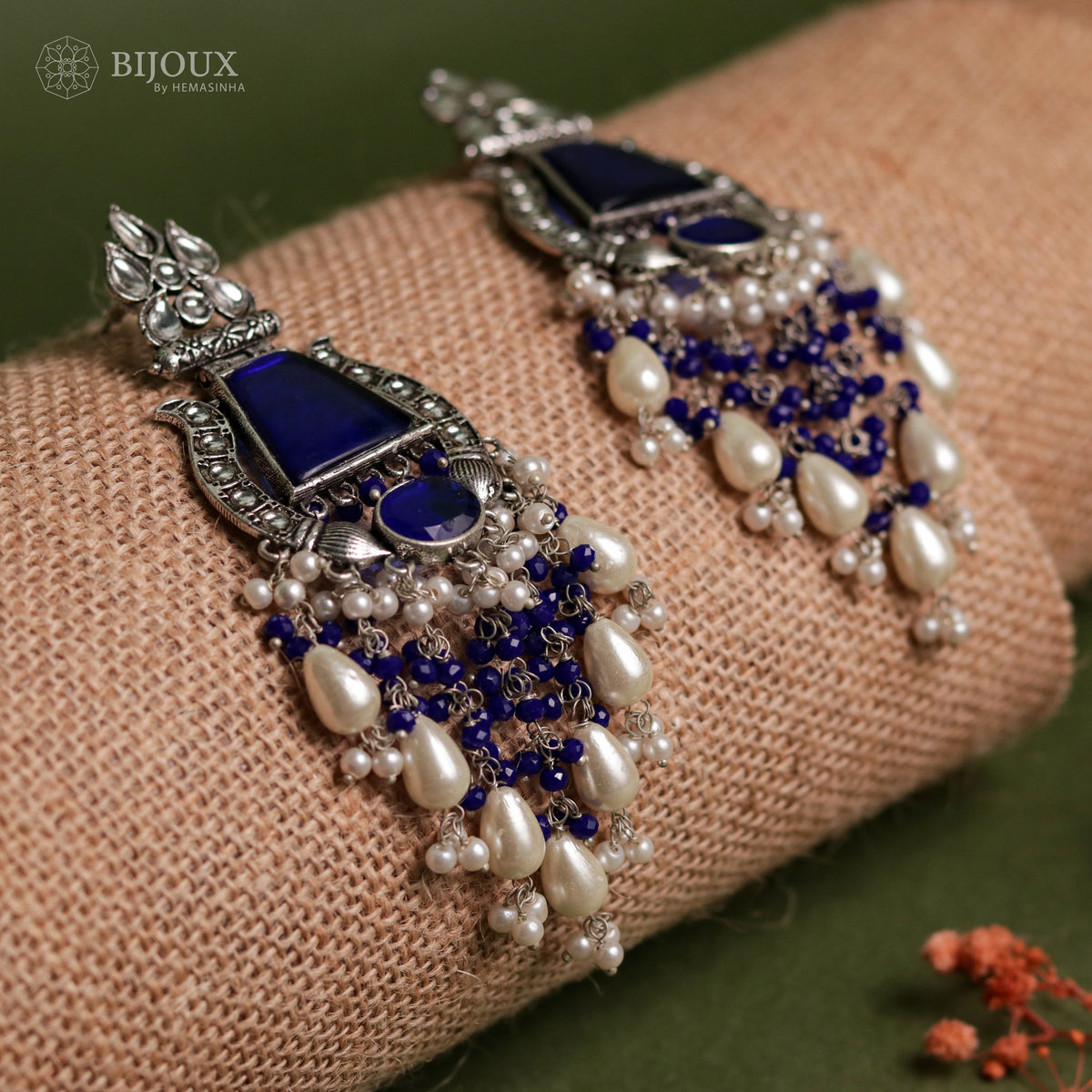 SHREYA CLASSIC SEMI-HANDMADE MONALISA STONE  EARRINGS ER35