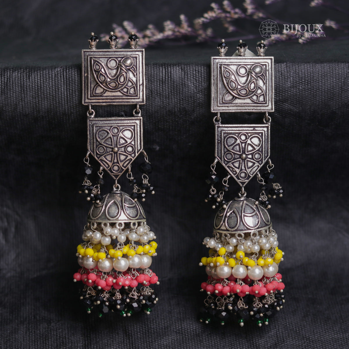 TRADITIONAL TWIST OXIDIZED JHUMKAS ER59