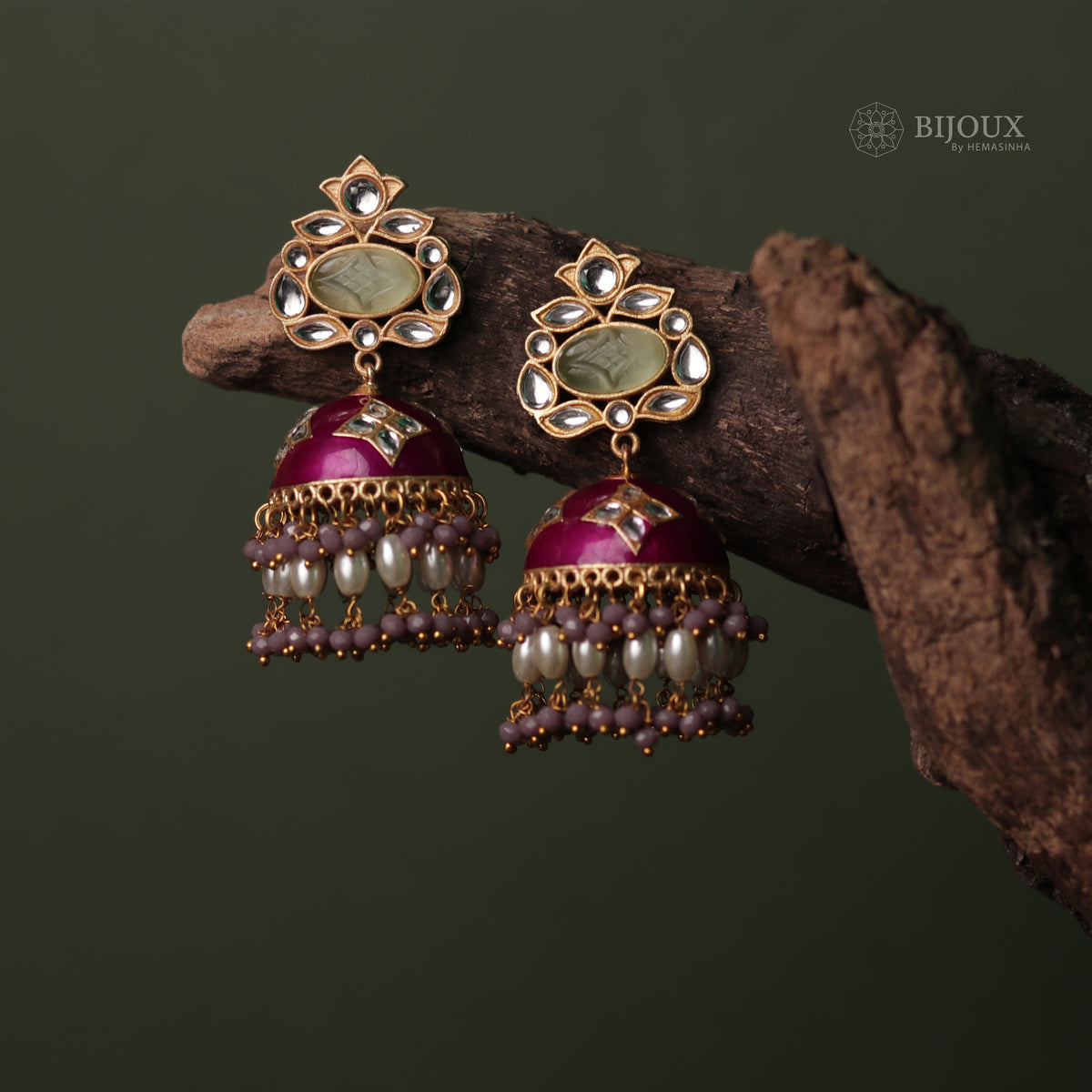 BEADED HANDMADE MELODY HANDMADE HAND HAMMERED JHUMKAS  ER63