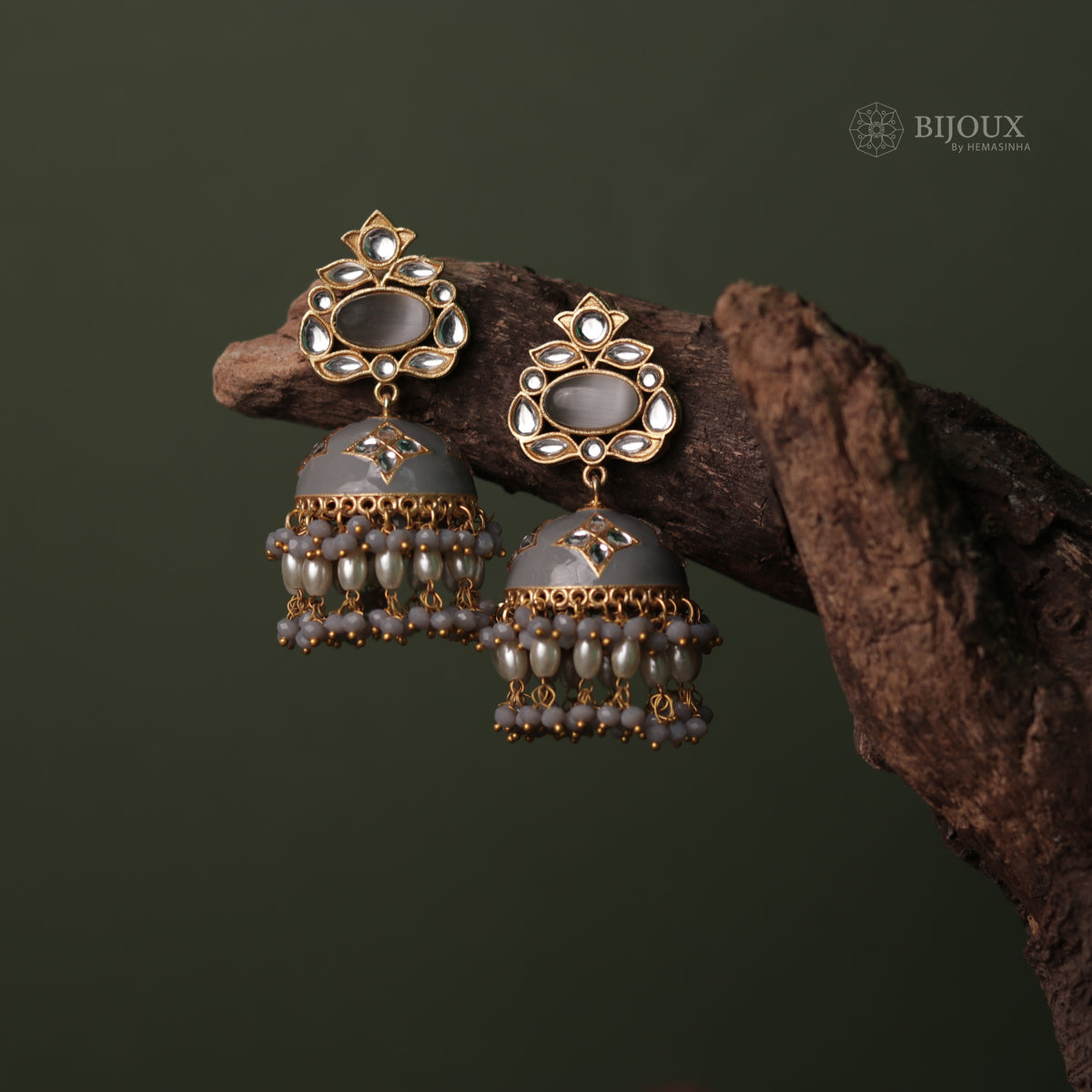BEADED HANDMADE MELODY HANDMADE HAND HAMMERED JHUMKAS  ER63