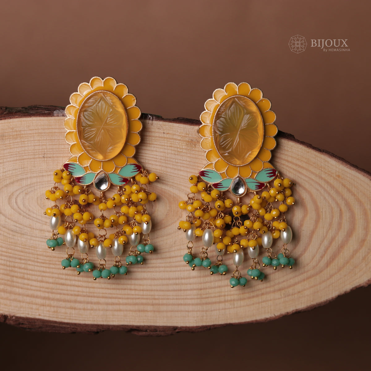 MYSTIC MEADOW HANDCARVED HANDMADE AMARPALI INSPIRED EARRING ER69