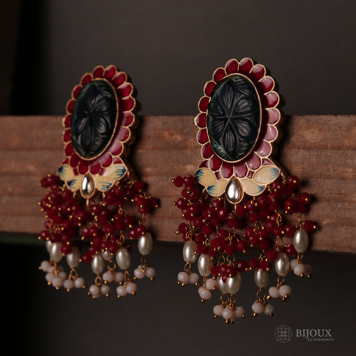 MYSTIC MEADOW HANDCARVED HANDMADE AMARPALI INSPIRED EARRING ER69