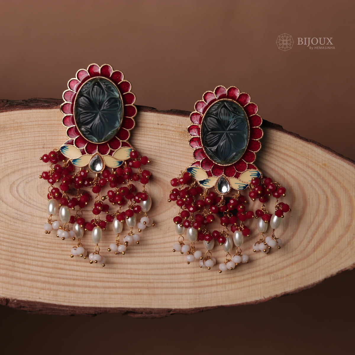 MYSTIC MEADOW HANDCARVED HANDMADE AMARPALI INSPIRED EARRING ER69