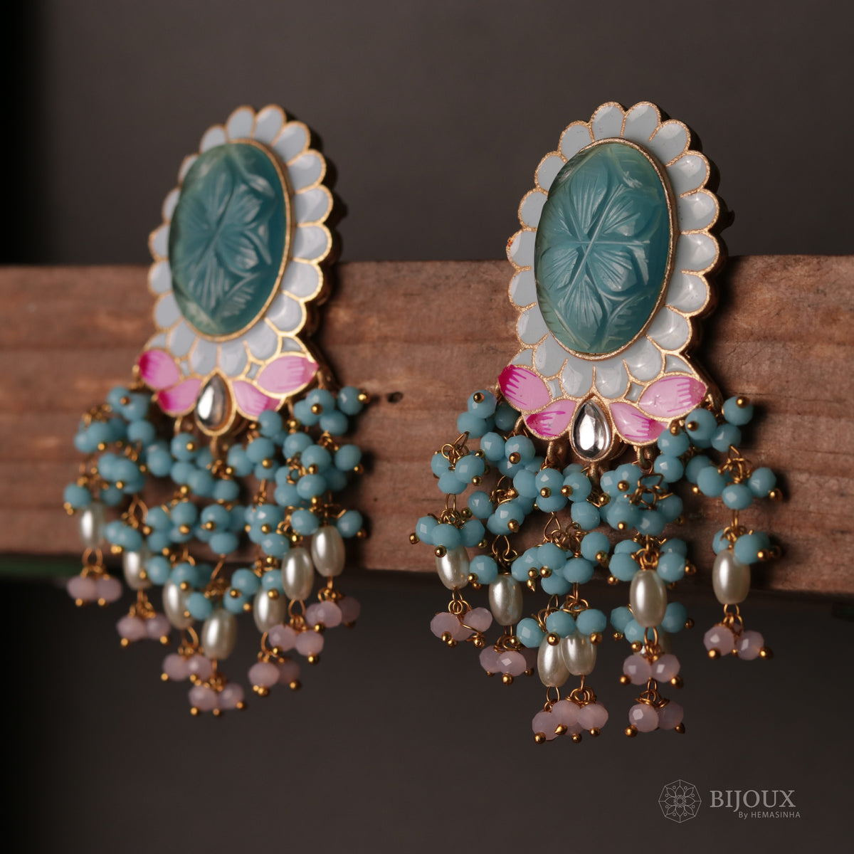 MYSTIC MEADOW HANDCARVED HANDMADE AMARPALI INSPIRED EARRING ER69