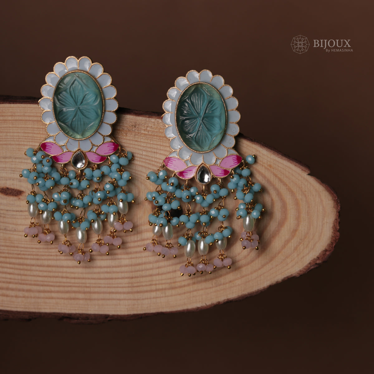 MYSTIC MEADOW HANDCARVED HANDMADE AMARPALI INSPIRED EARRING ER69