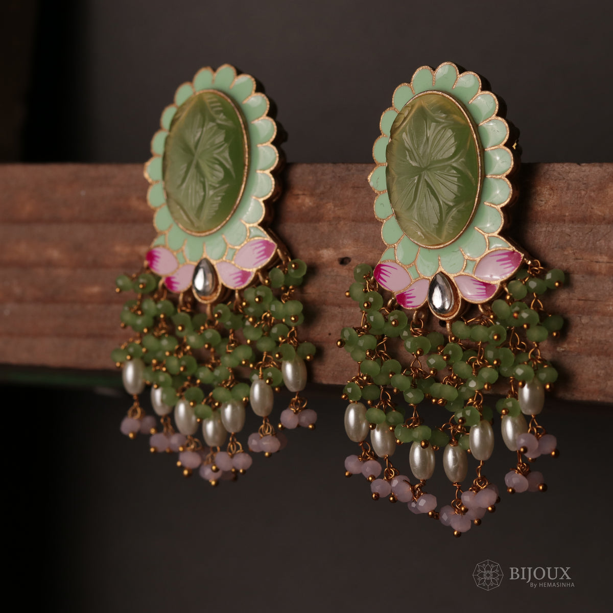 MYSTIC MEADOW HANDCARVED HANDMADE AMARPALI INSPIRED EARRING ER69