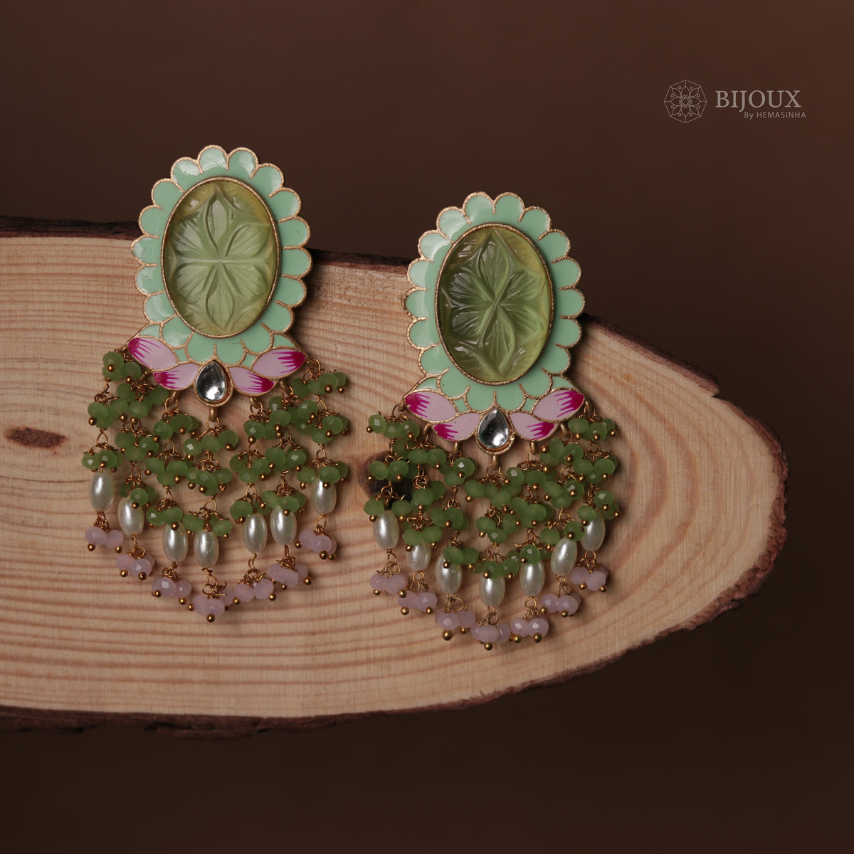 MYSTIC MEADOW HANDCARVED HANDMADE AMARPALI INSPIRED EARRING ER69