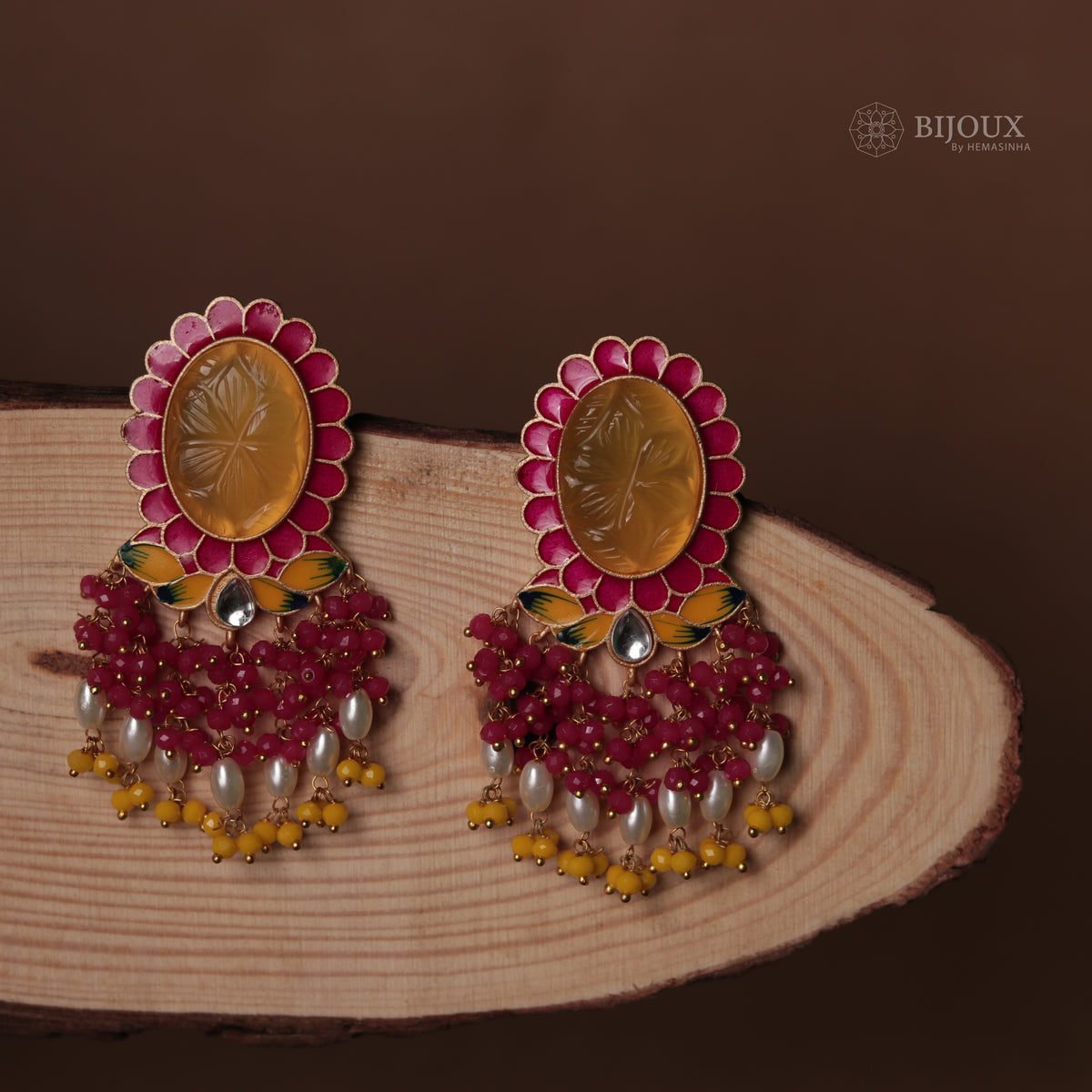 MYSTIC MEADOW HANDCARVED HANDMADE AMARPALI INSPIRED EARRING ER69