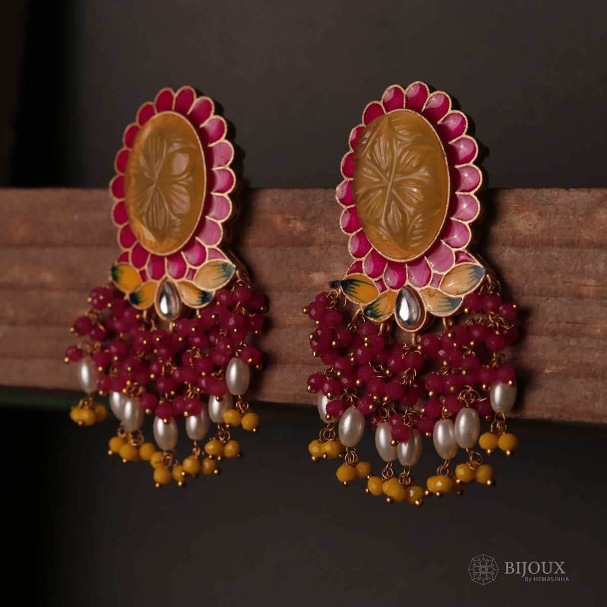 MYSTIC MEADOW HANDCARVED HANDMADE AMARPALI INSPIRED EARRING ER69