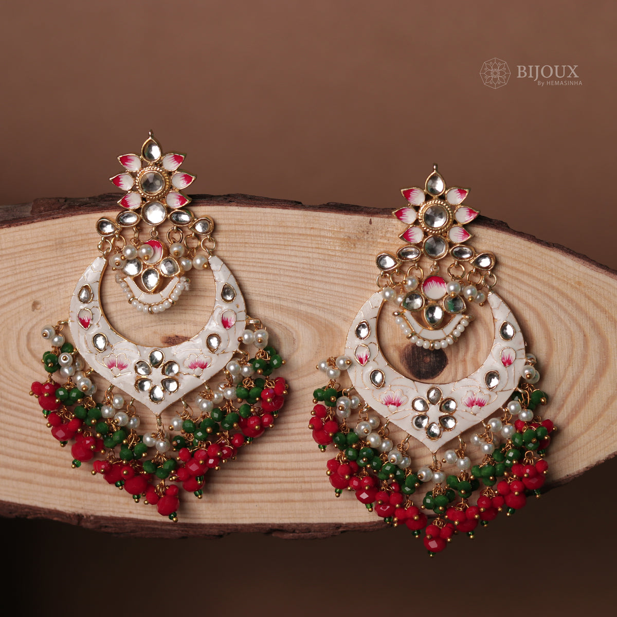 DEEPIKA ENCHANTED STONE SEMI HANDMADE BEADED EARRING ER83