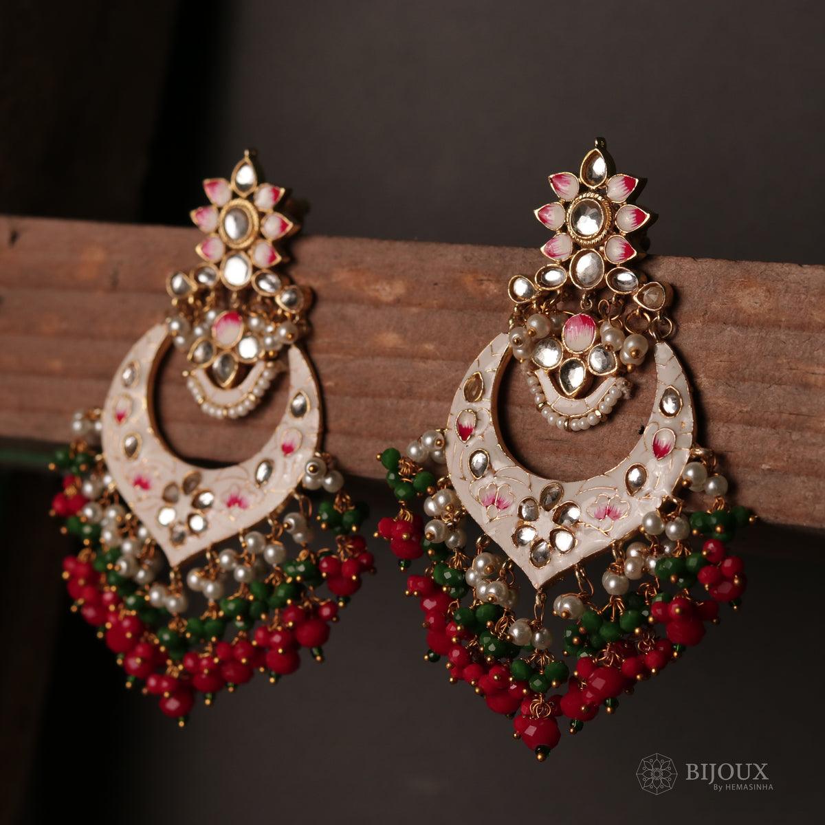 DEEPIKA ENCHANTED STONE SEMI HANDMADE BEADED EARRING ER83