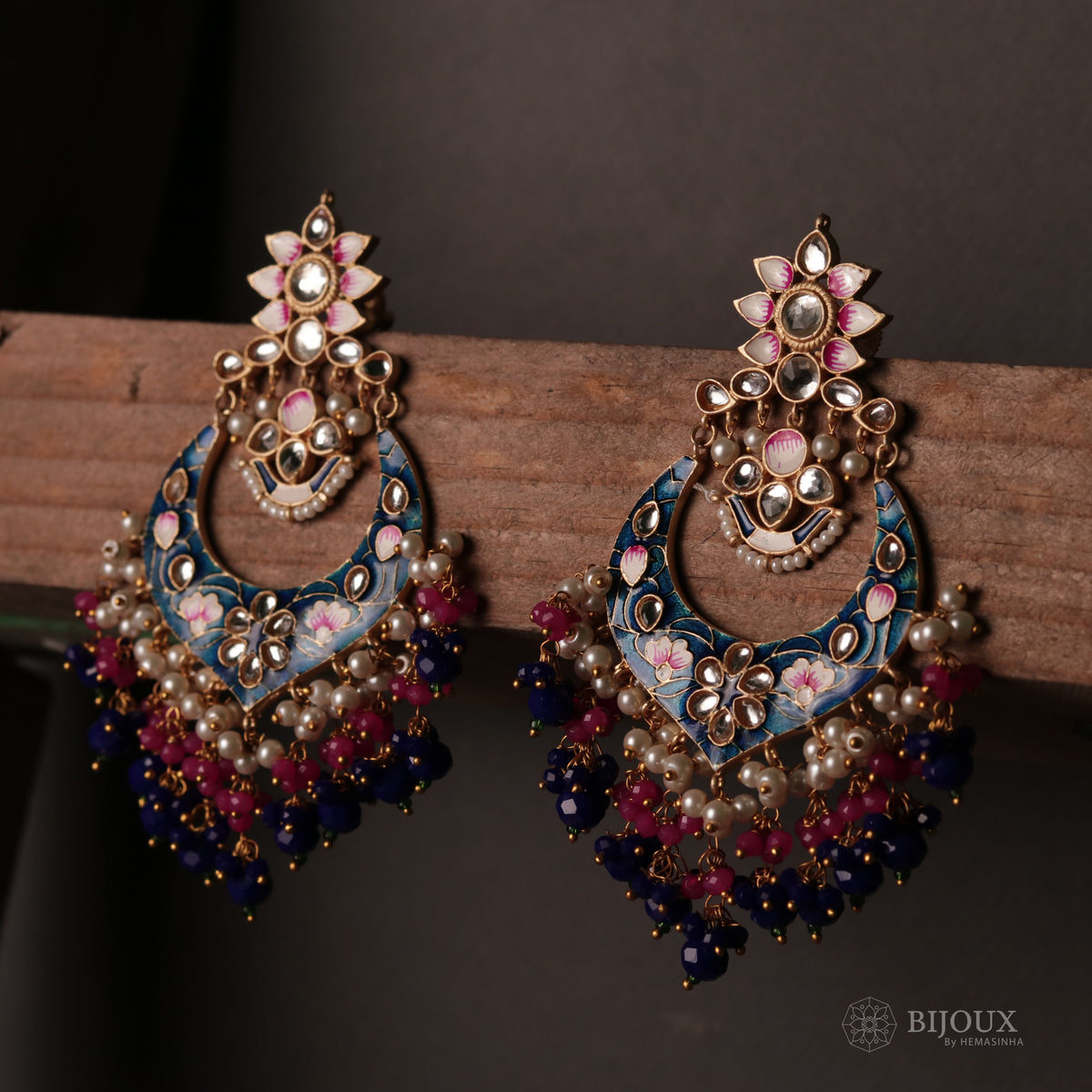 DEEPIKA ENCHANTED STONE SEMI HANDMADE BEADED EARRING ER83