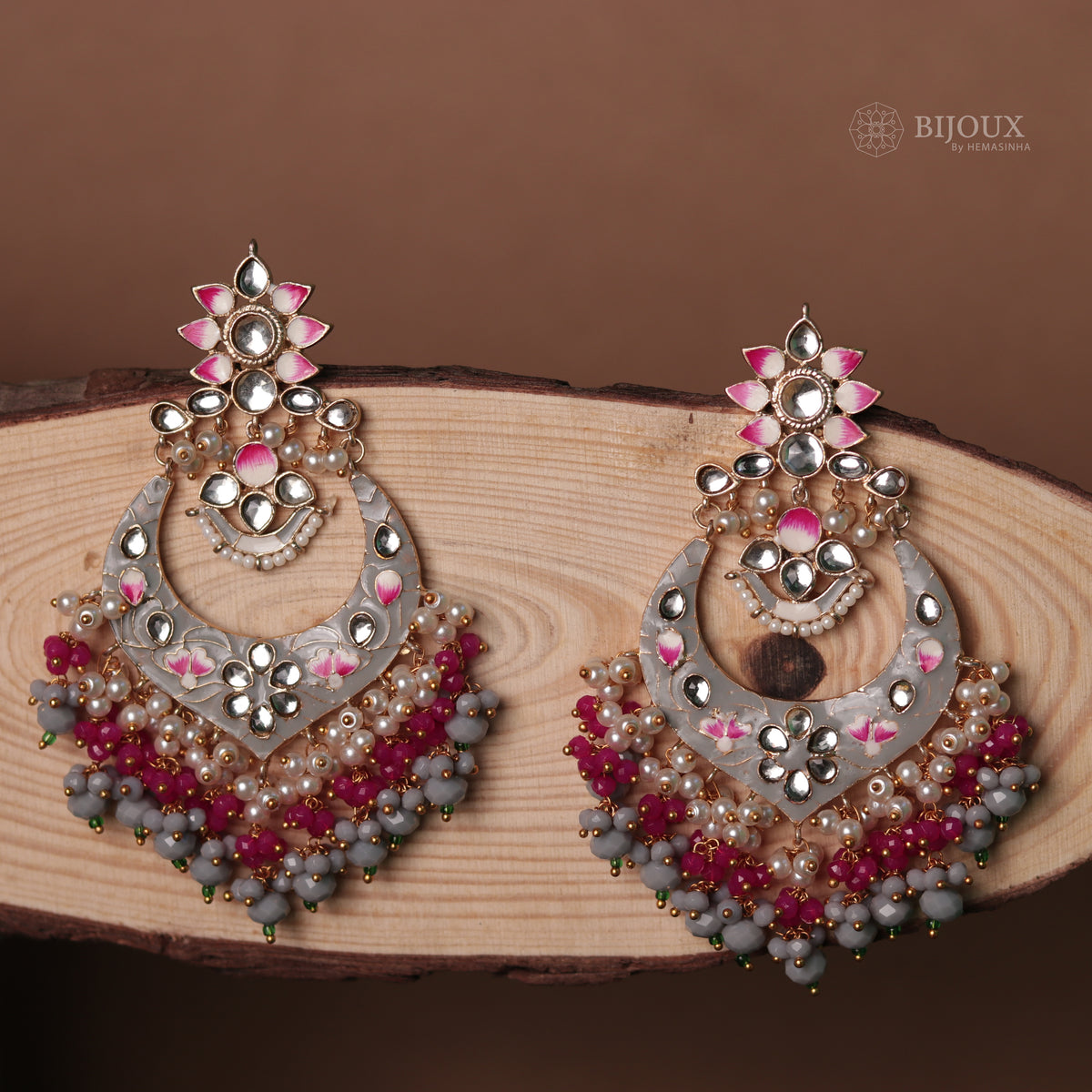 DEEPIKA ENCHANTED STONE SEMI HANDMADE BEADED EARRING ER83