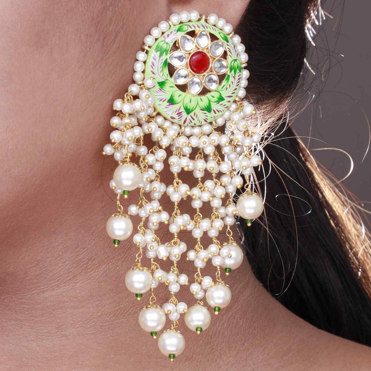 THARANI MEENAKARI HANDMADE EARRING ER84