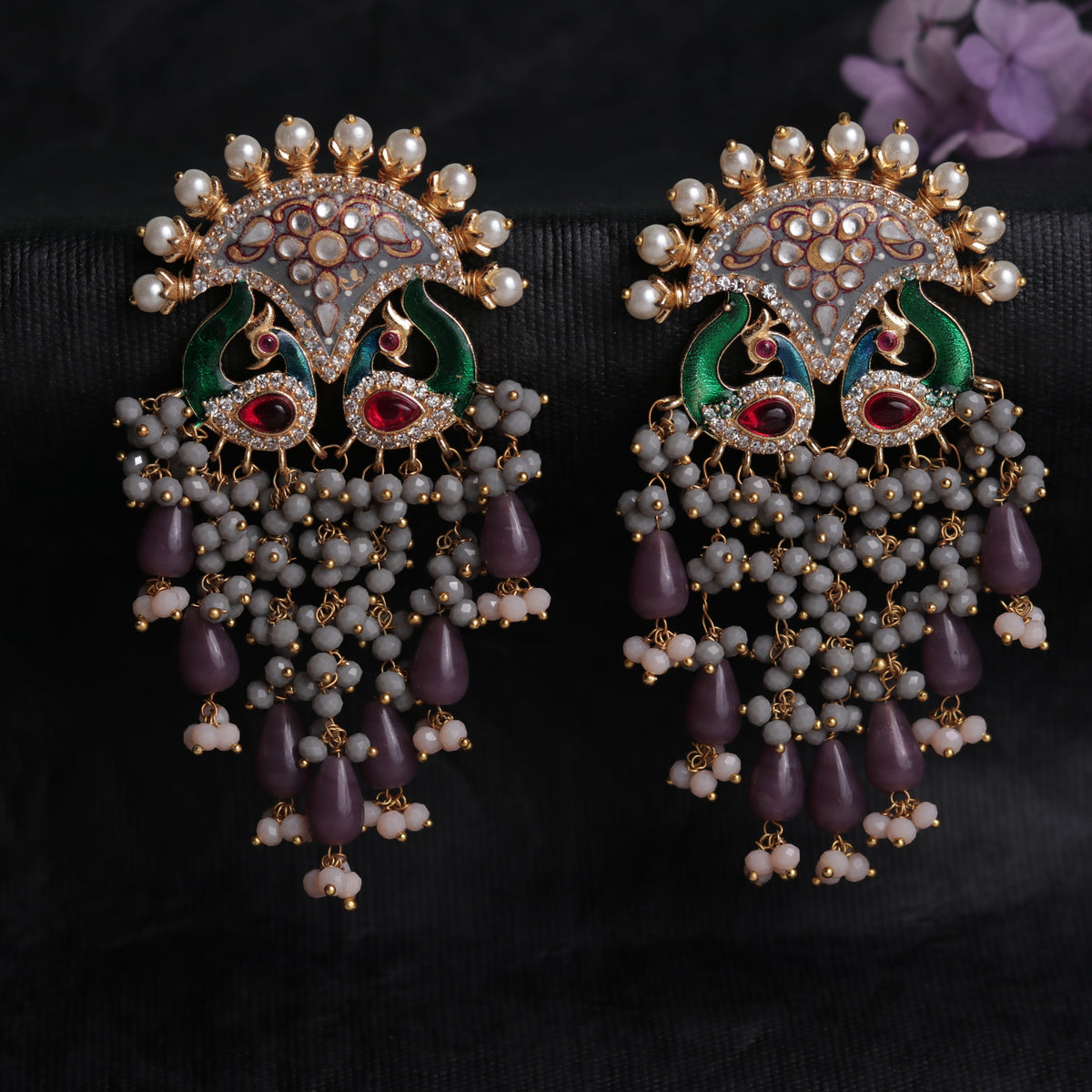 OPULENCE HANDMADE AND HANDPAINTED MONALISA BEADED EARRING ER41