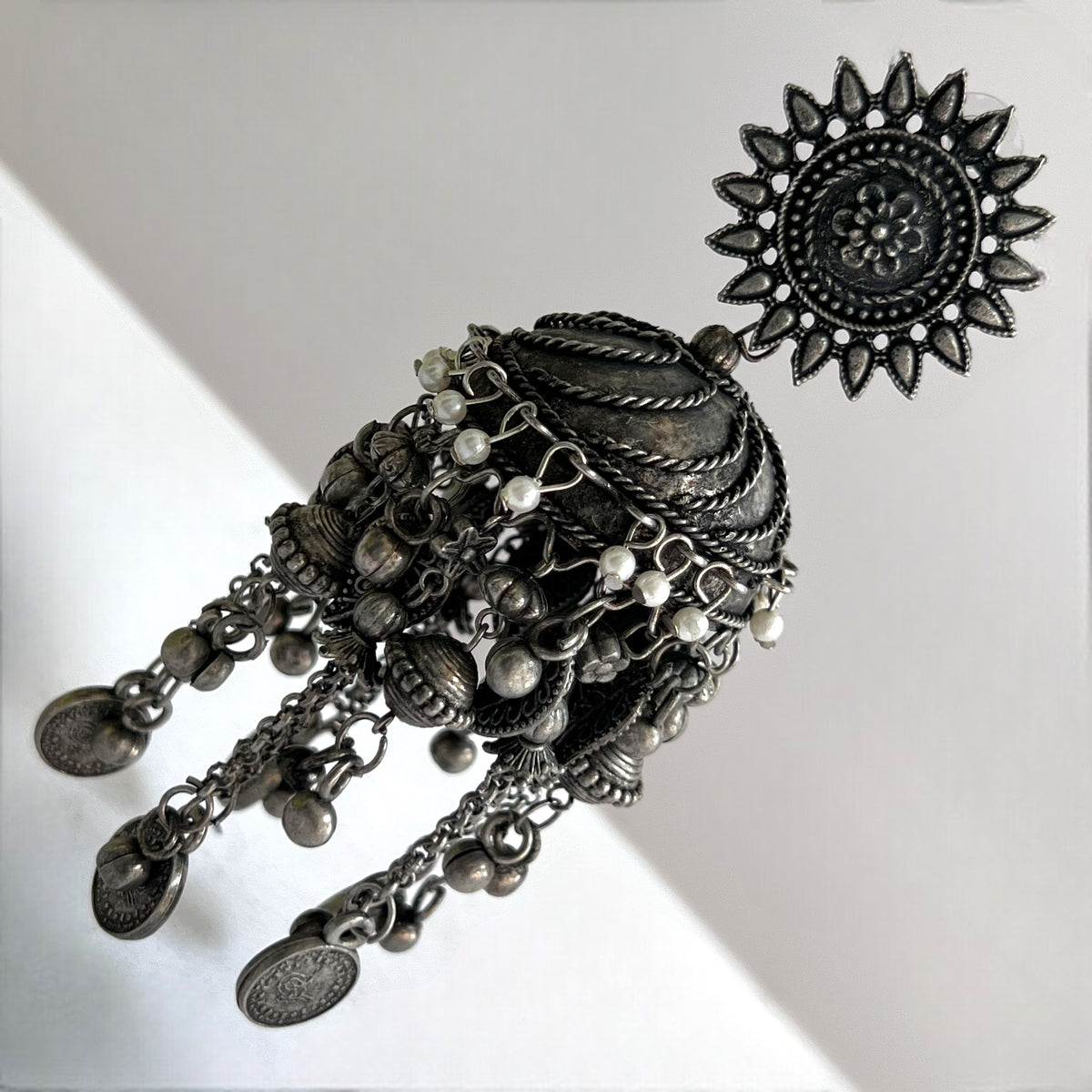 SHENBAGA AFGHANI RAW AND RUSTIC AND VINTAGE JUMBO JHUMKAS AF31