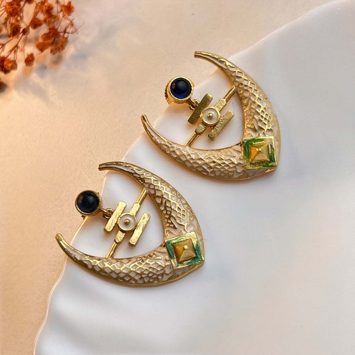 NIROSHA SEMI HANDMADE ANTIQUE EARRING/ DANGLER ER312