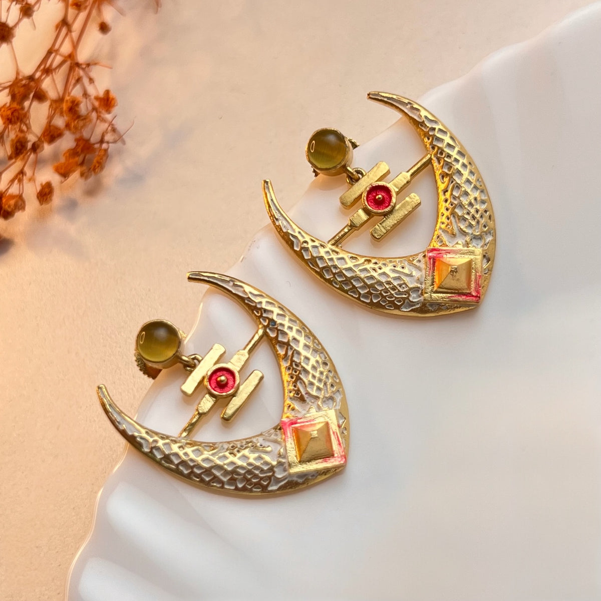 NIROSHA SEMI HANDMADE ANTIQUE EARRING/ DANGLER ER312