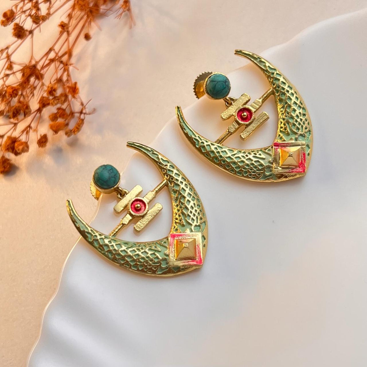 NIROSHA SEMI HANDMADE ANTIQUE EARRING/ DANGLER ER312