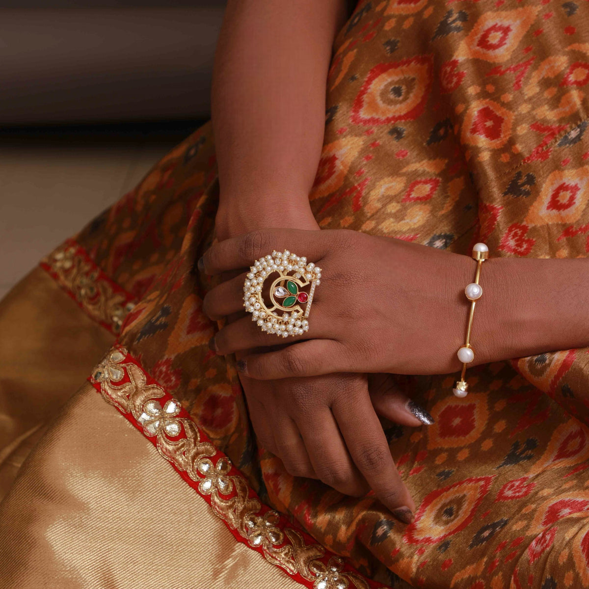 VIKARA GOLD TONED PREMIUM HANDMADE RING R34