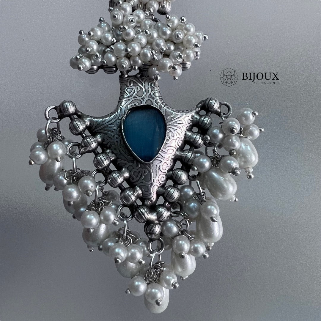 PEARLY PEARL SILVER LOOK ALIKE PREMIUM POLISH HANDMADE EARRINGS ER359