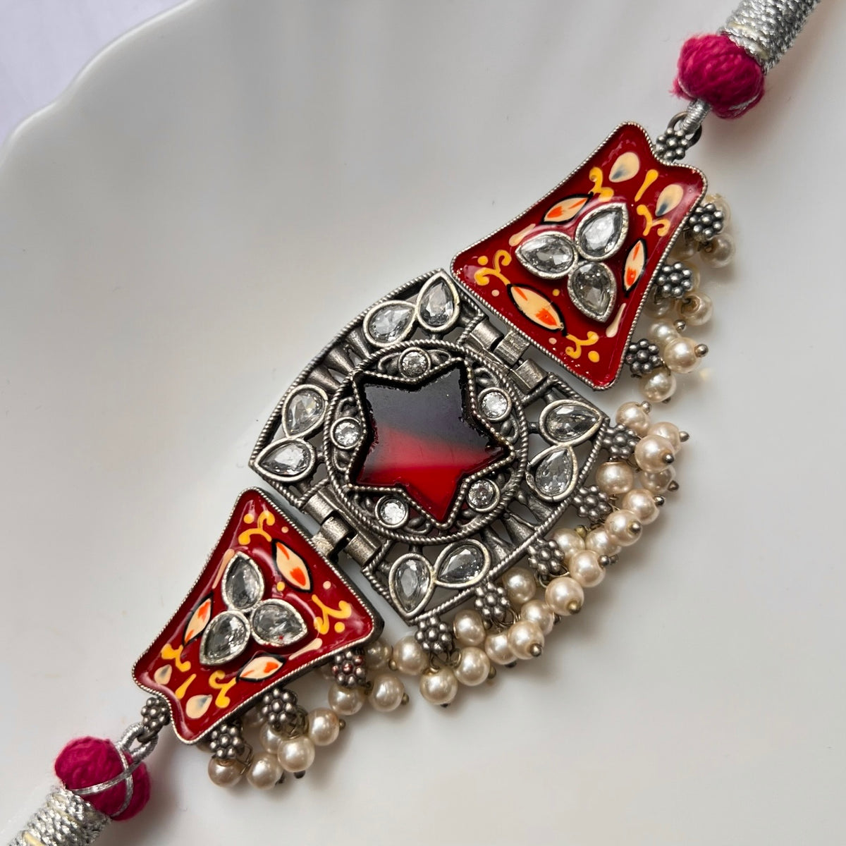 NIMA BIJOUX PREMIUM AND EXCLUSIVE SEMI HANDMADE CHOKER WITH EARRINGS CH114