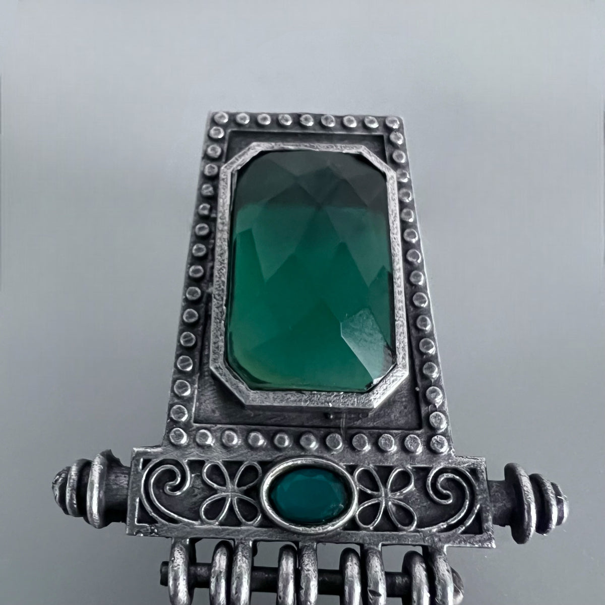 GEO PLAID SILVER LOOK ALIKE SEMI-HANDMADE EARRINGS ER222