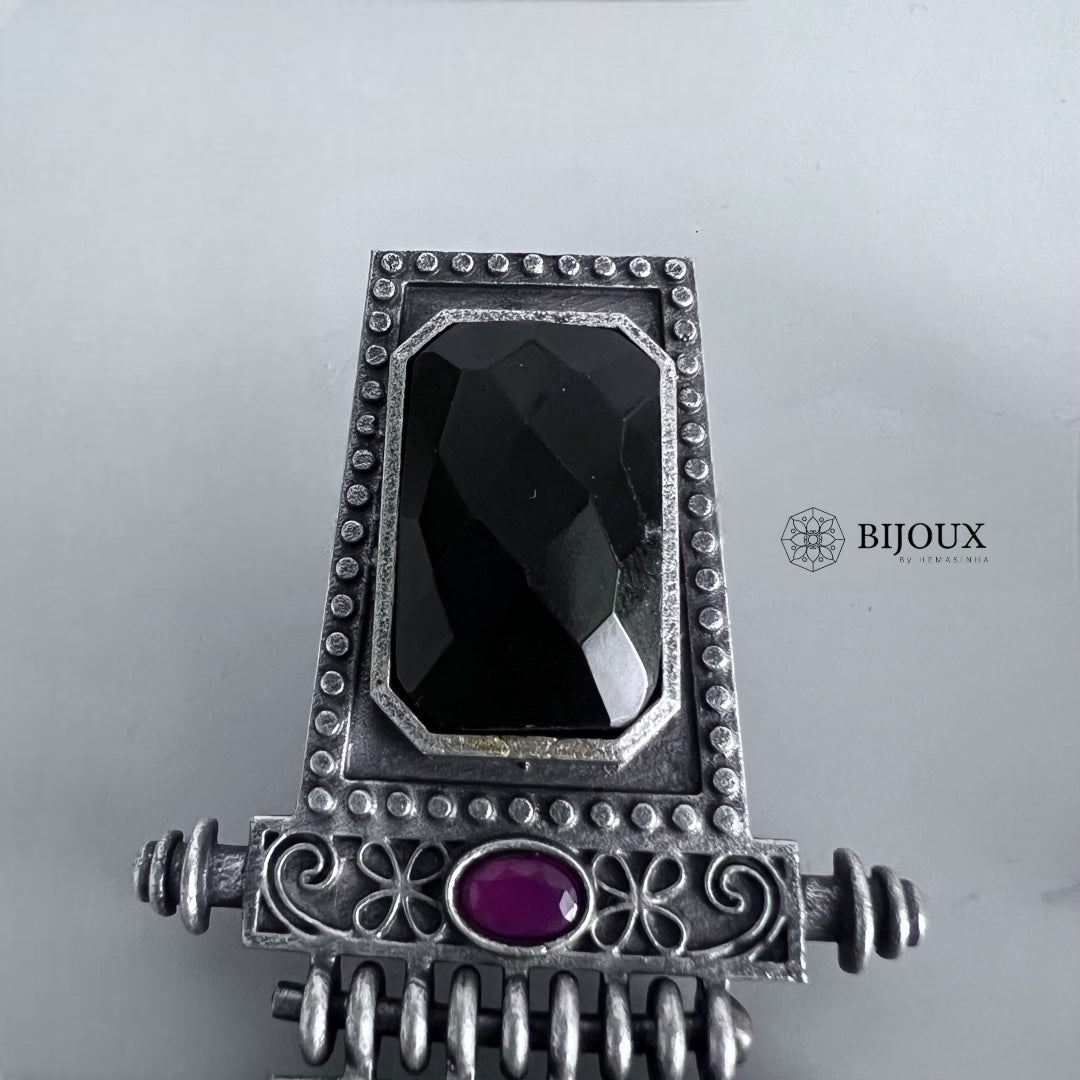 GEO PLAID SILVER LOOK ALIKE SEMI-HANDMADE EARRINGS ER222