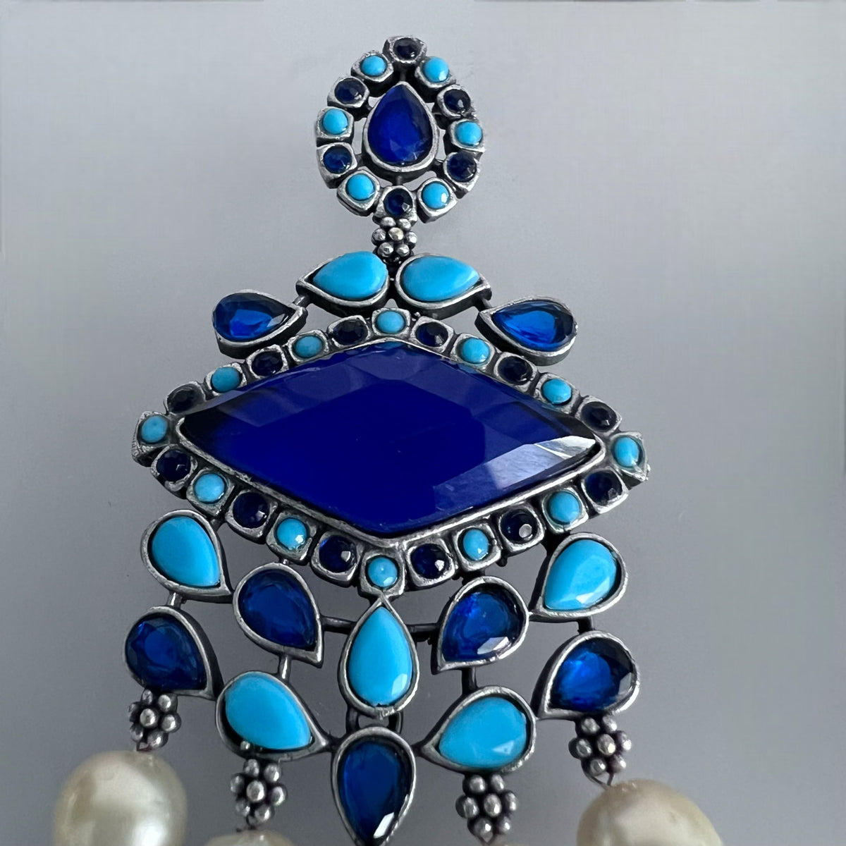 CAMILA SILVER LOOK ALIKE SEMI-HANDMADE EARRINGS ER223