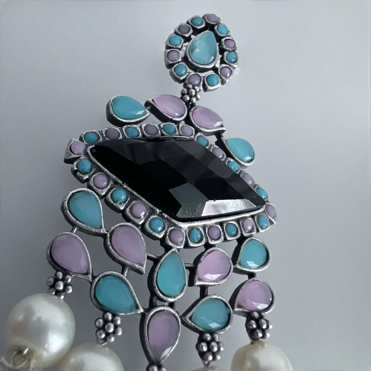 CAMILA SILVER LOOK ALIKE SEMI-HANDMADE EARRINGS ER223