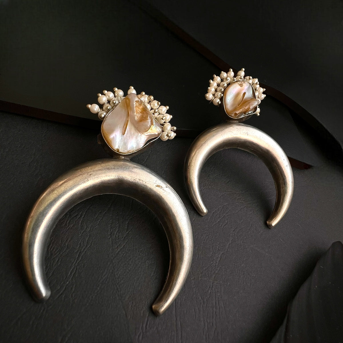 CALYPTO MOTHER OF PEARL HANDMADE STUDS  ER201