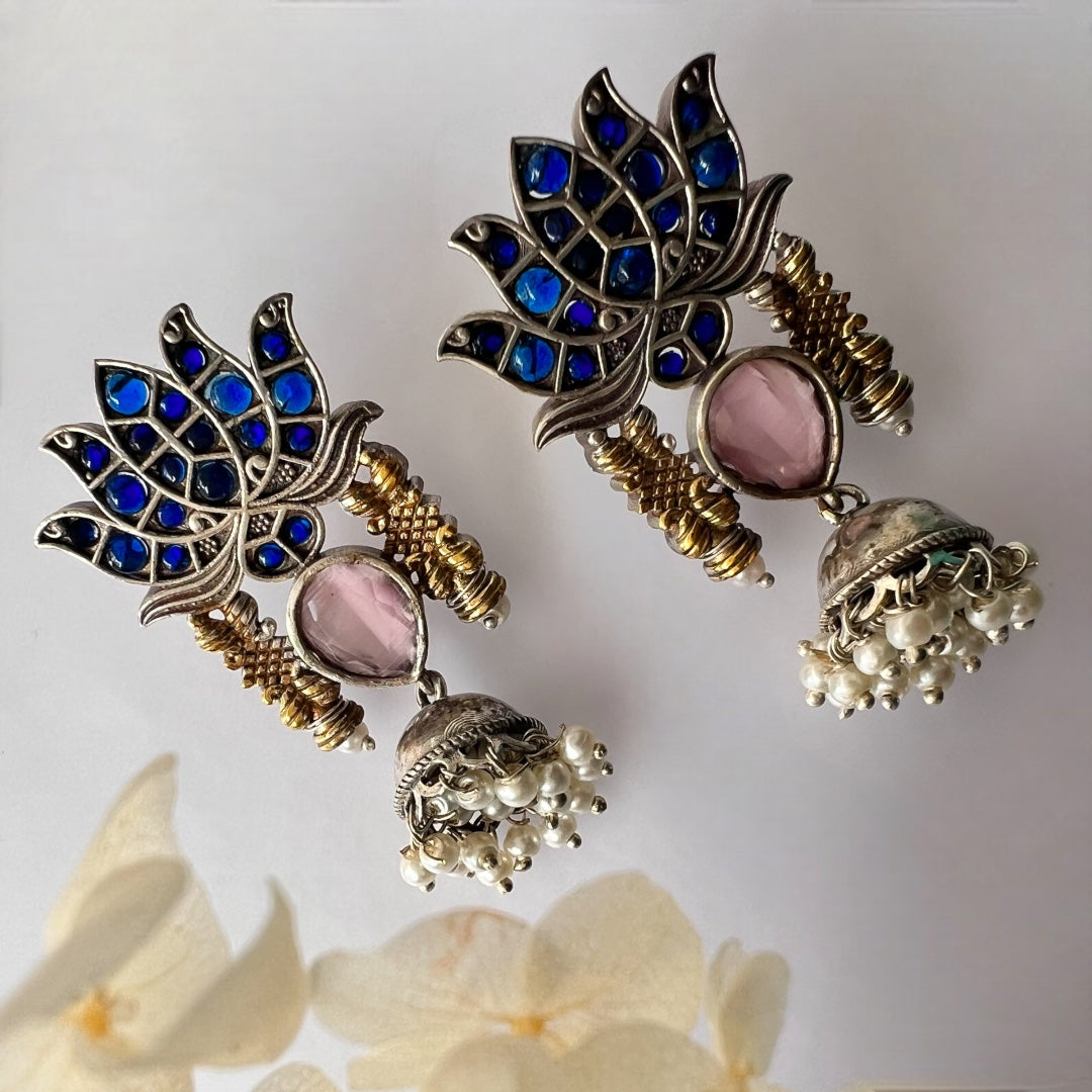 LOTUS LOREAL SILVER LOOK ALIKE HANDMADE ER211