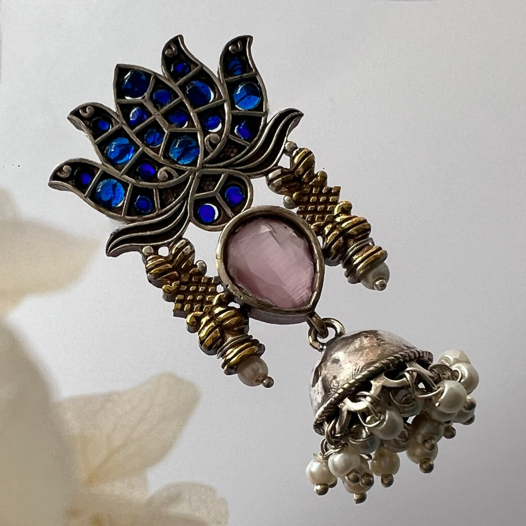 LOTUS LOREAL SILVER LOOK ALIKE HANDMADE ER211