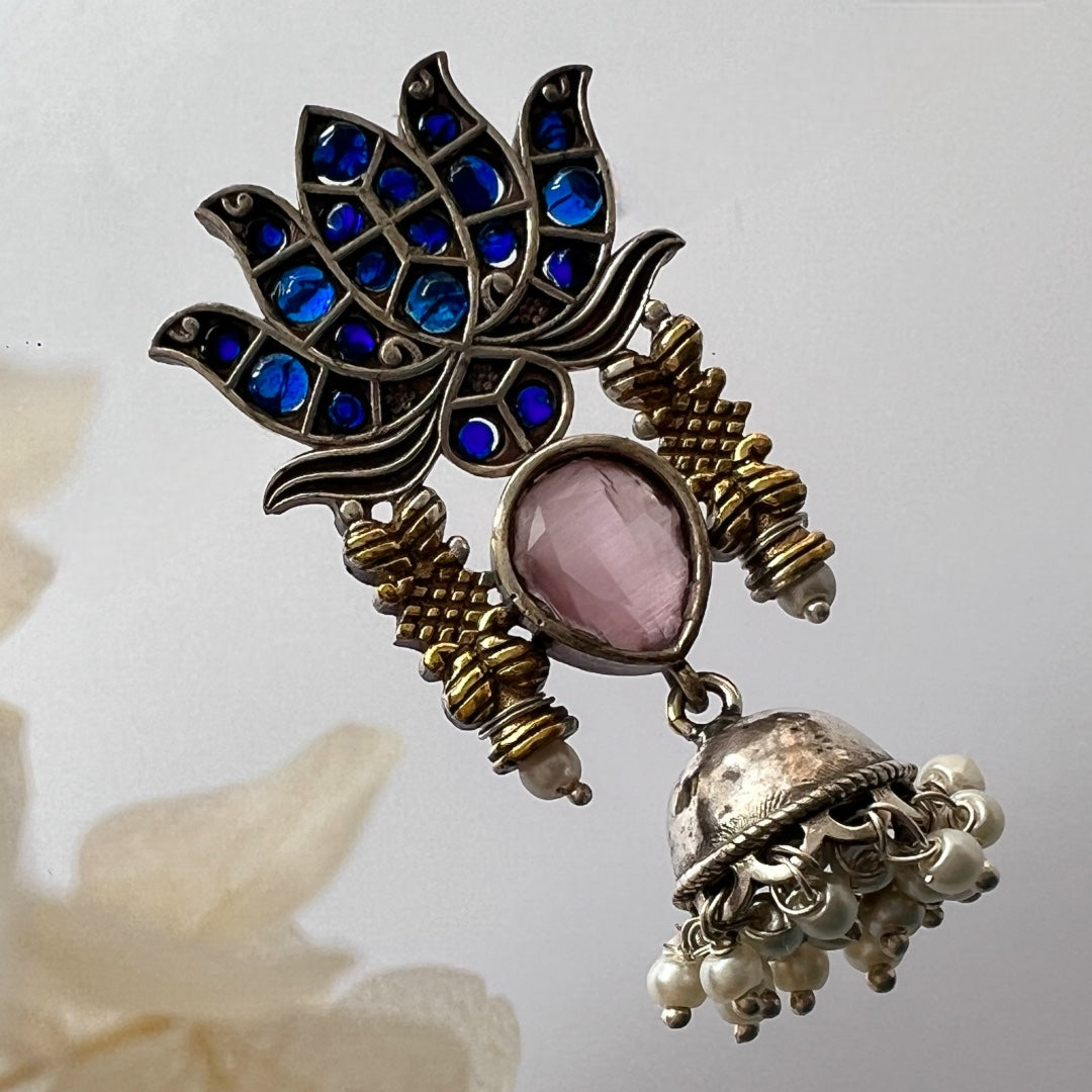 LOTUS LOREAL SILVER LOOK ALIKE HANDMADE ER211