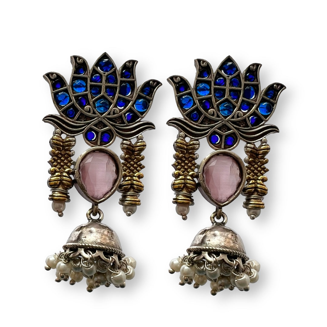 LOTUS LOREAL SILVER LOOK ALIKE HANDMADE ER211