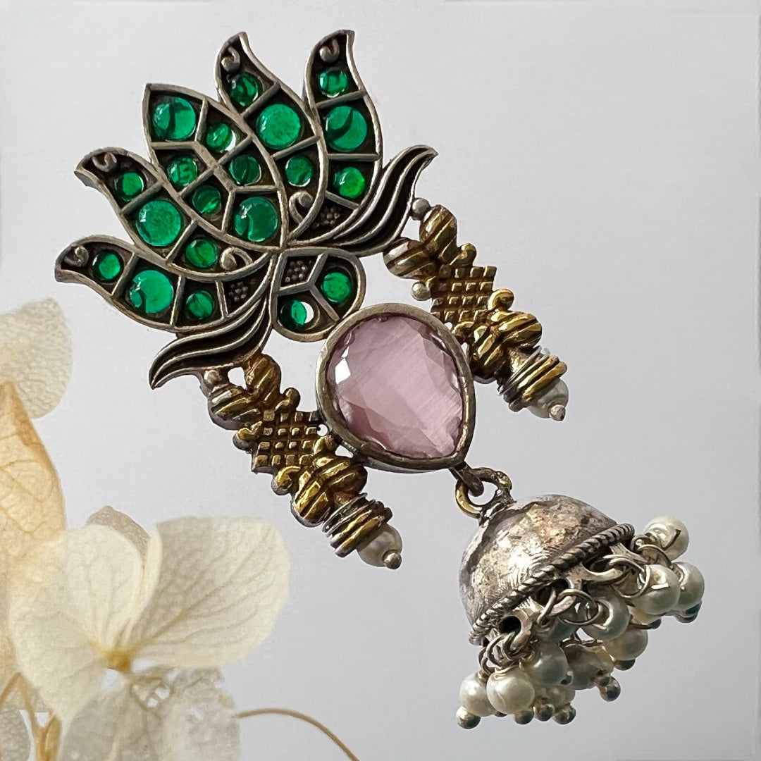 LOTUS LOREAL SILVER LOOK ALIKE HANDMADE ER211