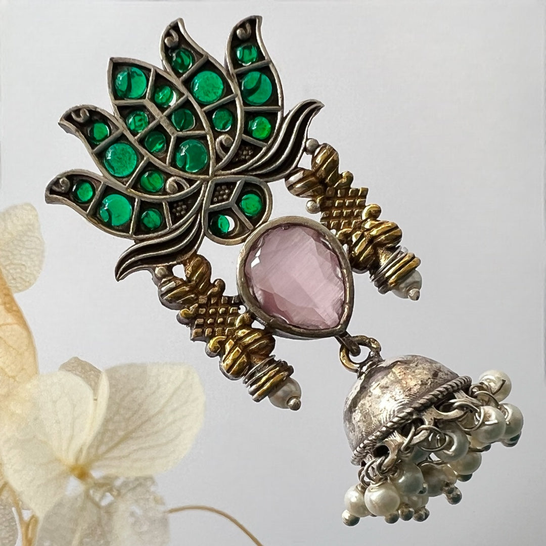 LOTUS LOREAL SILVER LOOK ALIKE HANDMADE ER211