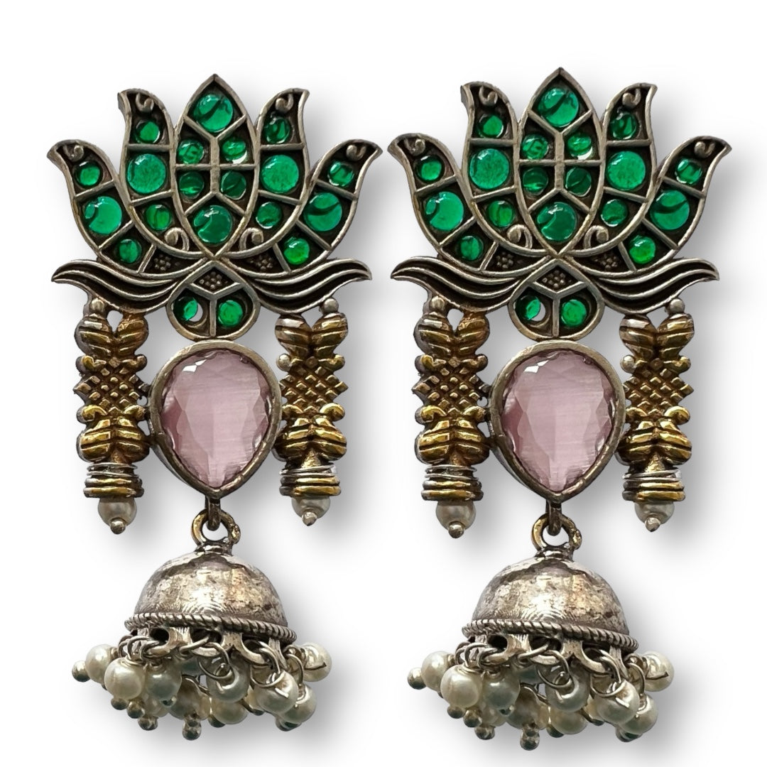 LOTUS LOREAL SILVER LOOK ALIKE HANDMADE ER211