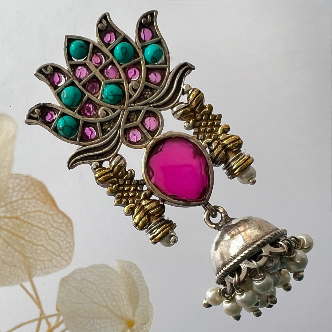 LOTUS LOREAL SILVER LOOK ALIKE HANDMADE ER211